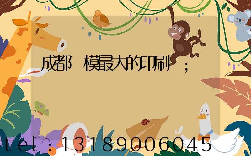 成都規模最大的印刷廠